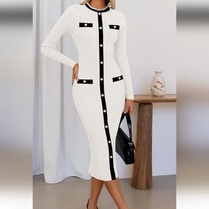 Elegant Cream and Black Dress